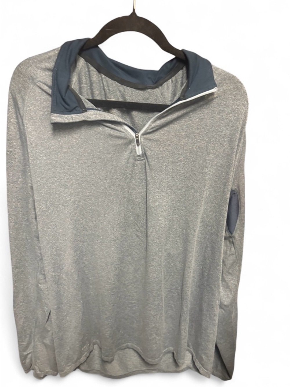 Nike Men's Gray Zip-Up Lightweight Pullover with Dark Collar